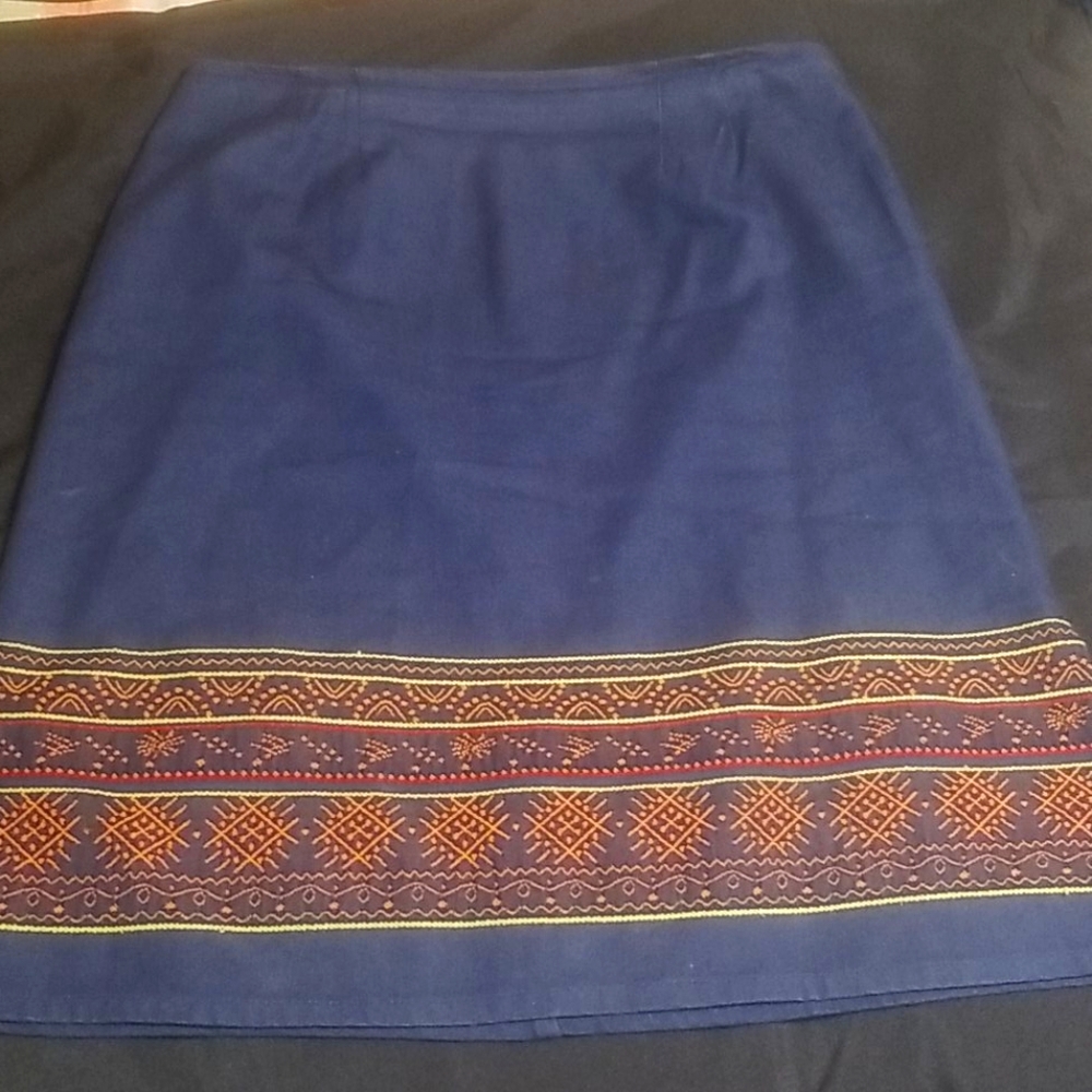 Embroidered Denim Skirt ➕[4]